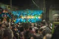 Fun people dancing with the Toro de Petate at the Charo carnival Royalty Free Stock Photo