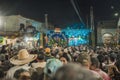 Fun people dancing with the Toro de Petate at the Charo carnival Royalty Free Stock Photo