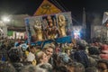 Fun people dancing with the Toro de Petate at the Charo carnival Royalty Free Stock Photo