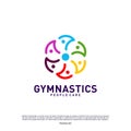 Fun People Healthy logo design concept vector.Gymnastics logo template. People care Icon Symbol Royalty Free Stock Photo