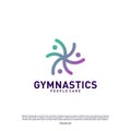 Fun People Healthy logo design concept vector.Gymnastics logo template. People care Icon Symbol Royalty Free Stock Photo