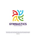 Fun People Healthy logo design concept vector.Gymnastics logo template. People care Icon Symbol Royalty Free Stock Photo