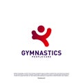 Fun People Healthy logo design concept vector.Gymnastics logo template. People care Icon Symbol Royalty Free Stock Photo