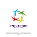 Fun People Healthy logo design concept vector.Gymnastics logo template. People care Icon Symbol