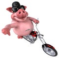 Fun pig - 3D Illustration Royalty Free Stock Photo