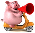 Fun pig - 3D Illustration Royalty Free Stock Photo