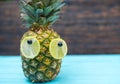 Fun pineapple with lime and blueberry eyes