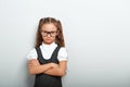 Fun pupil school girl in fashion eye glasses