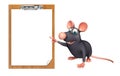 fun Rat cartoon character with exam pad Royalty Free Stock Photo