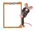 fun Rat cartoon character with exam pad Royalty Free Stock Photo