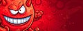 Fun Red Cartoon Monster Character in Whimsical Illustration