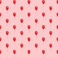 Fun red seamless party baloon pattern, vector illustration