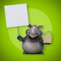 Fun rhinoceros - 3D Illustration