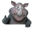 Fun rhinoceros - 3D Illustration Royalty Free Stock Photo