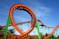 A fun roller coaster ride. Extreme outdoor recreation Royalty Free Stock Photo