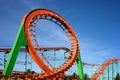 A fun roller coaster ride. Extreme outdoor recreation Royalty Free Stock Photo