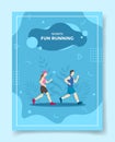 Fun running concept for template of banners, flyer, books cover, magazine