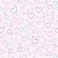 Fun seamless vintage love heart background in pretty colors. Royalty Free Stock Photo