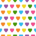 Fun seamless vintage love heart background in pretty colors. Royalty Free Stock Photo