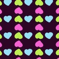 Fun seamless vintage love heart background in pretty colors. Royalty Free Stock Photo