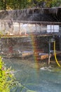 A fun show on the wooden bridge created by the water gushing from the fountains is at SaklÃÂ±kent Canyon.