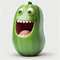 The Fun Side of Vegetables: A Cucumber Merrily Laughing. Generative AI.