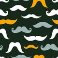 Fun silhouette mustaches seamless pattern