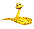 Fun sitting Snake cartoon character Royalty Free Stock Photo