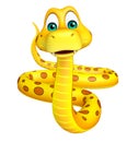 Fun sitting Snake cartoon character Royalty Free Stock Photo