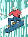 Fun Skateboard Everywhere Vector Illustration