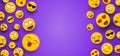 Fun smiley face icons copy space background