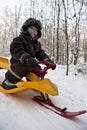 Fun on snow sledge