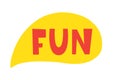 Fun speech bubble. Comic Chat Sticker with handwritten word expression Royalty Free Stock Photo