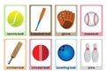 Fun Sports Flashcards for ESL or ELL Learners - 2 Royalty Free Stock Photo