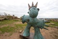 Fun statue in rural landscape in Sicily, Italy