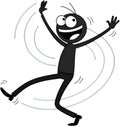 Fun stick figure design with playful pose. Royalty Free Stock Photo