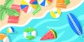 Fun Summer Party At Sandy Beach Doodle Illustration Royalty Free Stock Photo