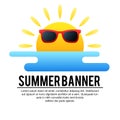 Fun sun and ocean summer banner Royalty Free Stock Photo