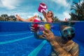 Fun in swimming pool Royalty Free Stock Photo