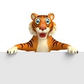 Fun Tiger cartoon character with board