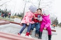 Fun toddlers playing in the park Royalty Free Stock Photo