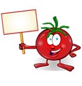 Fun tomato cartoon with signboard