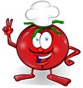 Fun tomato chef cartoon Royalty Free Stock Photo