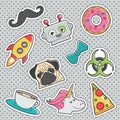 Fun trendy vintage sticker fashion badges