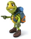 Fun turtle traveling - 3D Illustration Royalty Free Stock Photo