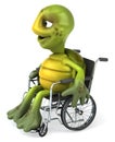 Fun turtle with a wheelchair Royalty Free Stock Photo