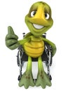 Fun turtle with a wheelchair Royalty Free Stock Photo