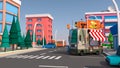 A fun urban food truck. 3D rendering