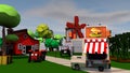 A fun urban food truck. 3D rendering