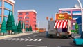 A fun urban food truck. 3D rendering